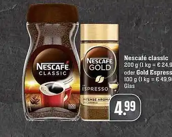 Scheck-in-Center Nescafé Classic Oder Gold Espresso Angebot