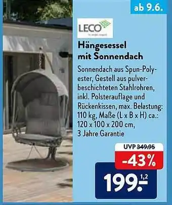 Aldi Nord Leco Hängesessel Mit Sonnendach Angebot