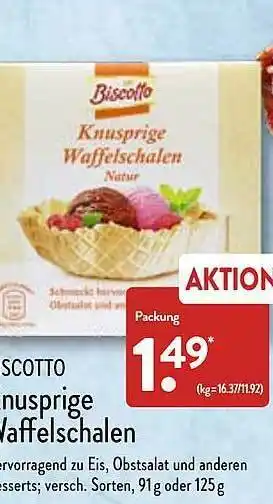 Aldi Nord Biscotto Knusprige Waffelschalen Angebot