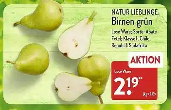 Aldi Nord Natur Lieblinge Birnen Grün Angebot