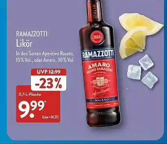 Aldi Nord Ramazzotti Likör Angebot