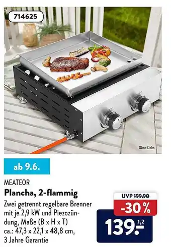 Aldi Nord Meateor Plancha, 2-flammig Angebot