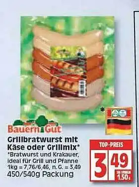 Edeka Bauerngut Grillbratwurst Mit Käse Oder Grillmix Angebot