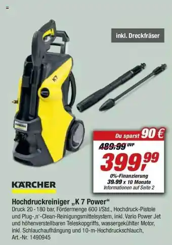 toom Baumarkt Kärcher Hochdreuckreiniger „k7 Power” Angebot