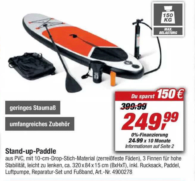 Standuppaddle Angebot bei toom Baumarkt