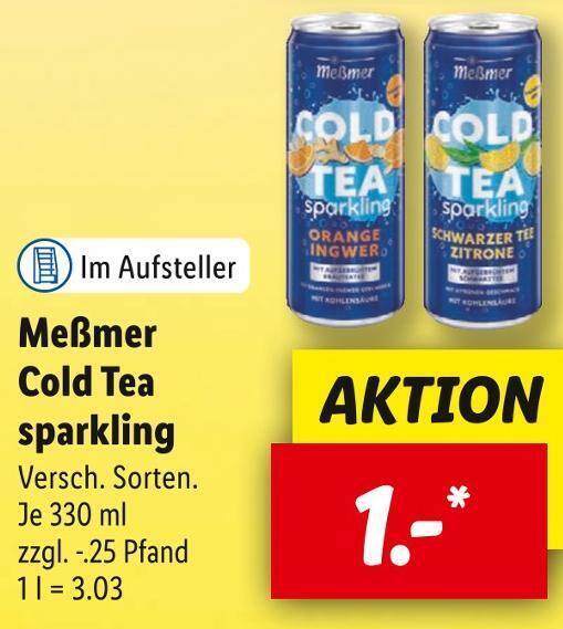 Meßmer cold tea sparkling Angebot bei Lidl