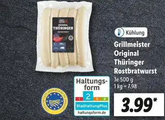 Lidl Grillmeister original thüringer rostbratwurst Angebot