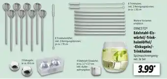 Lidl Ernesto edelstahl-eiswürfel/-trinkhalmlöffel/ -eiskugeln/-trinkhalme Angebot