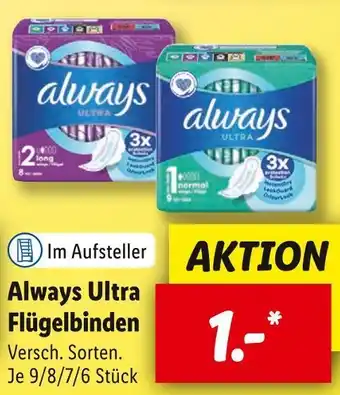 Lidl Always ultra flügelbinden Angebot