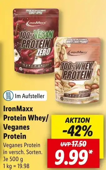 Lidl Ironmaxx protein whey/veganes protein Angebot