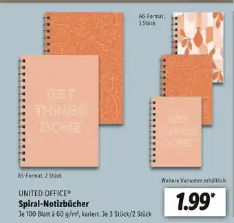 Lidl United office spiral-notizbücher Angebot