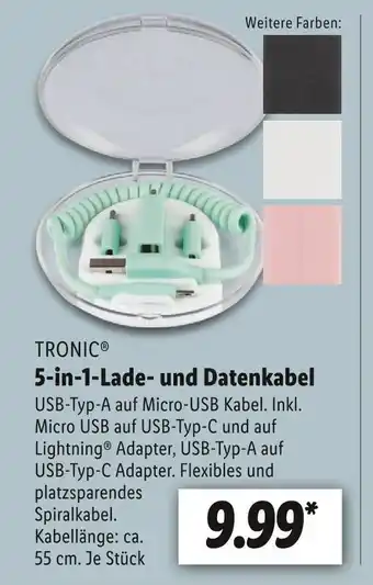 Lidl Tronic 5-in-1-lade- und datenkabel Angebot