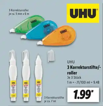 Lidl Uhu 3 korrekturstifteroller Angebot