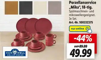 Lidl Van well porzellanservice „mika“ Angebot