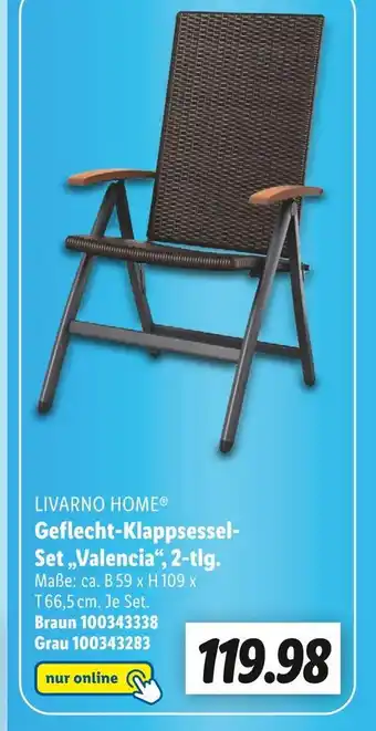 Lidl Livarno home geflecht-klappsessel-set „valencia“, 2-tlg. Angebot