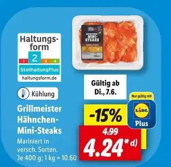 Lidl Grillmeister hähnchen-mini-steaks Angebot