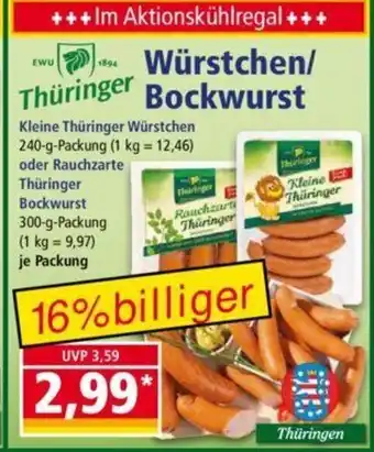 Norma Thuringer Wurstchen/Bockwurst 240/300g Angebot