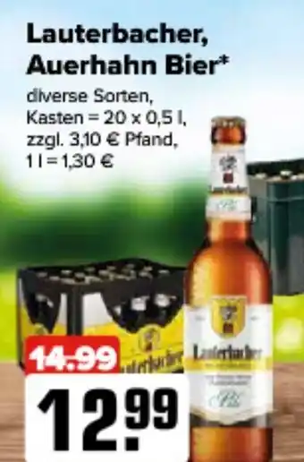 Logo Getränkemarkt Lauterbacher Auerhahn Bier 20*500ml Angebot