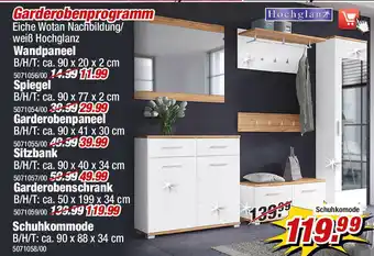 Poco Garderobenprogramm, Wandpaneel, Spiegel, Garderobenpaneel,Sitzbank,Schuhkommode Angebot
