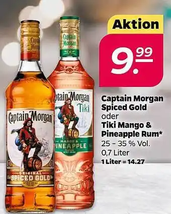 NETTO Captain Morgan Spiced Gold Oder Tiki Mango & Pineapple Rum Angebot