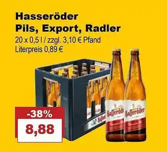 Bilgro Hasseröder Pils, Export, Radler Angebot