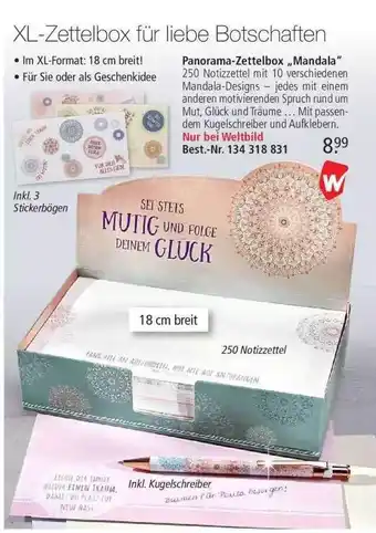 Weltbild Panorama-zettelbox „mandala“ Angebot