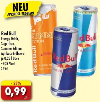 Lösch Depot Red Bull Energy Drink, Sugarfree, Summer Edition Aprikose Erdbeere 0,25 L Dose Angebot