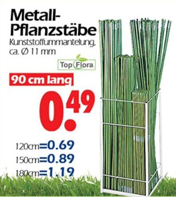 Metall Pflanzstbe 90 cm lang Angebot bei Wreesmann