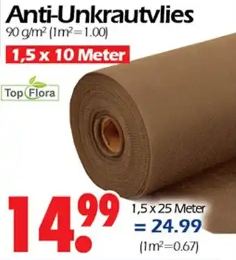 Wreesmann Anti Unkrautvlies 1,5 x 10 Meter Angebot