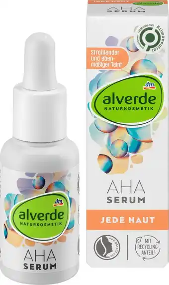 dm drogerie Alverde naturkosmetik serum aha jede haut Angebot