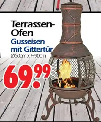 Wreesmann Terrassen Ofen Gusseisen mit Gittertür Angebot