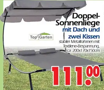 Wreesmann Doppel Sonnenliege mit Dach und zwei Kissen Angebot