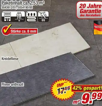 Poco Laminatboden Kreidefliese oder Fliese anthrazit Angebot