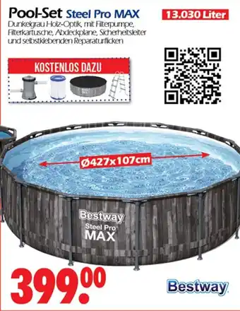 Wreesmann Bestway Pool Set Steel Pro Max 13.030 Liter Angebot