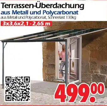 Wreesmann Terrassenüberdachung aus Metall und Polycarbonat Angebot