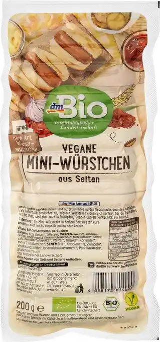 dm drogerie Dmbio vegane mini-würstchen aus seitan Angebot