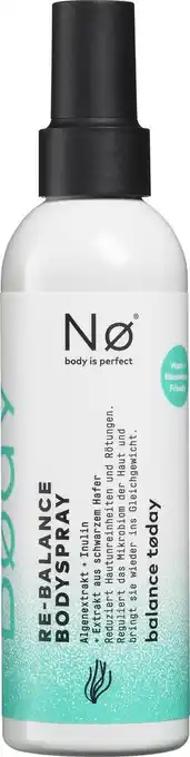 dm drogerie Nø cosmetics bodyspray nø body is perfect rebalance Angebot