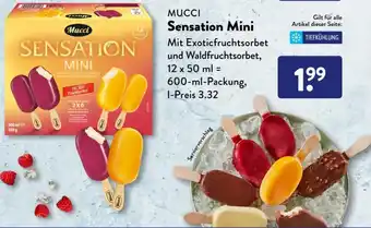 Aldi Süd Mucci Sensation Mini 600 ml Packung Angebot