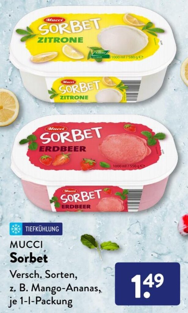 Mucci Sorbet 1 L Packung Angebot bei Aldi Süd