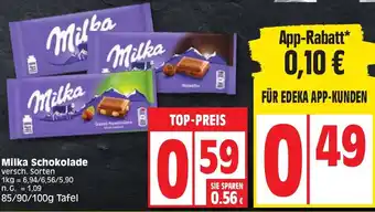 Edeka Milka Schokolade 85/90/100g Tafel Angebot