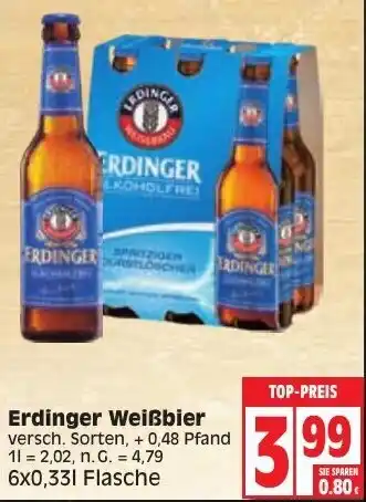 Edeka Erdinger Weißbier 6x0,33L Flasche Angebot