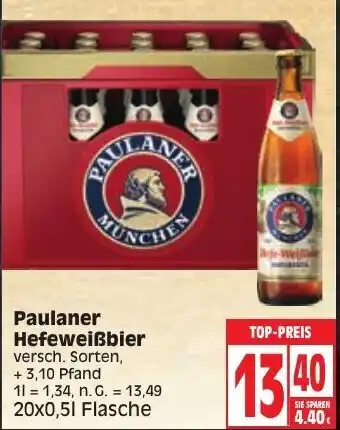 Edeka Paulaner Hefeweißbier 20x0,5L Flasche Angebot