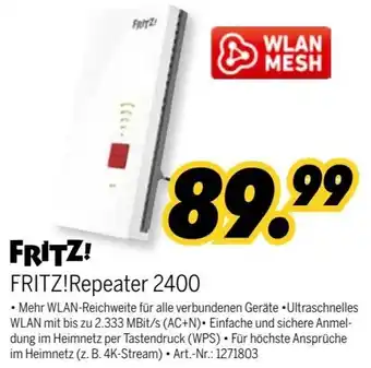 MEDIMAX FRITZ! Repeater 2400 Angebot