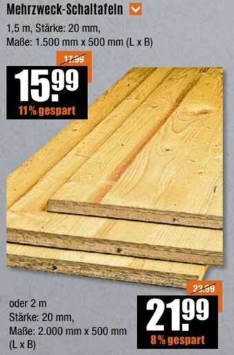 V Baumarkt Mehrzweck Schaltafeln Angebot