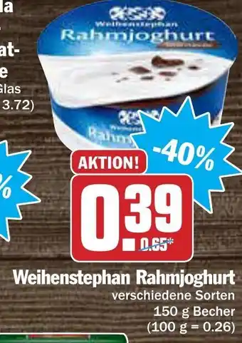 AEZ Weihenstephan Rahmjoghurt 150 g becher Angebot