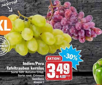 AEZ Indien/Peru Tafeltrauben kernlos 1 kg Angebot