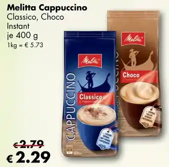 Travel Free Melitta Cappuccino Classico, Choco Instant 400 g Angebot