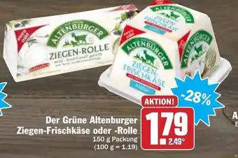 AEZ Der Grüne Altenburger Ziegen Frischkäse oder Rolle 150 g Angebot