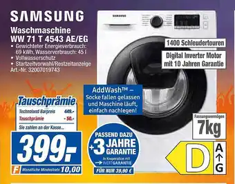 expert Techno Land Samsung Waschmaschine Ww 71 T 4543 Ae-eg Angebot