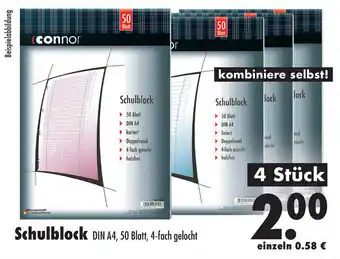 Mäc Geiz Schulblock DIN A4, 50 Blatt Angebot